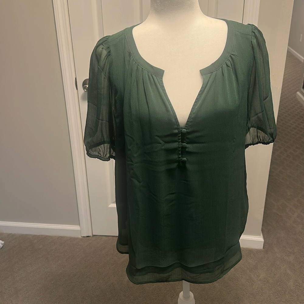 Ann Taylor Loft Green Blouse